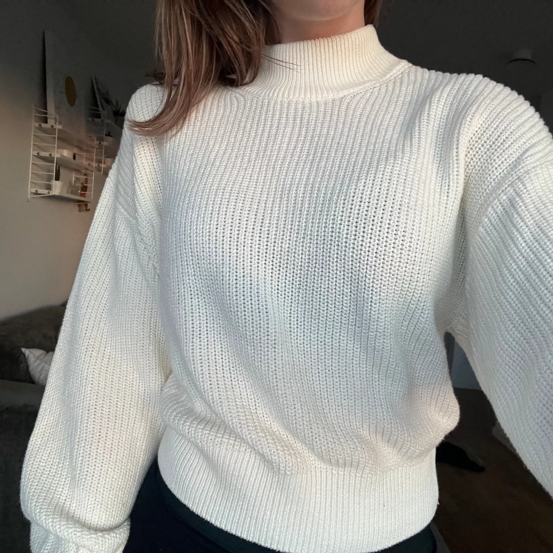 Vit stickad tröja 