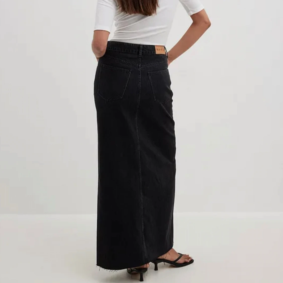 Vid maxikjol i denim - 91