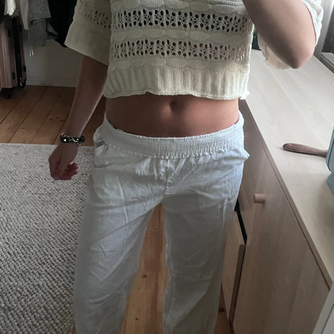 Lågmidjade linnebyxor❣️ - 90