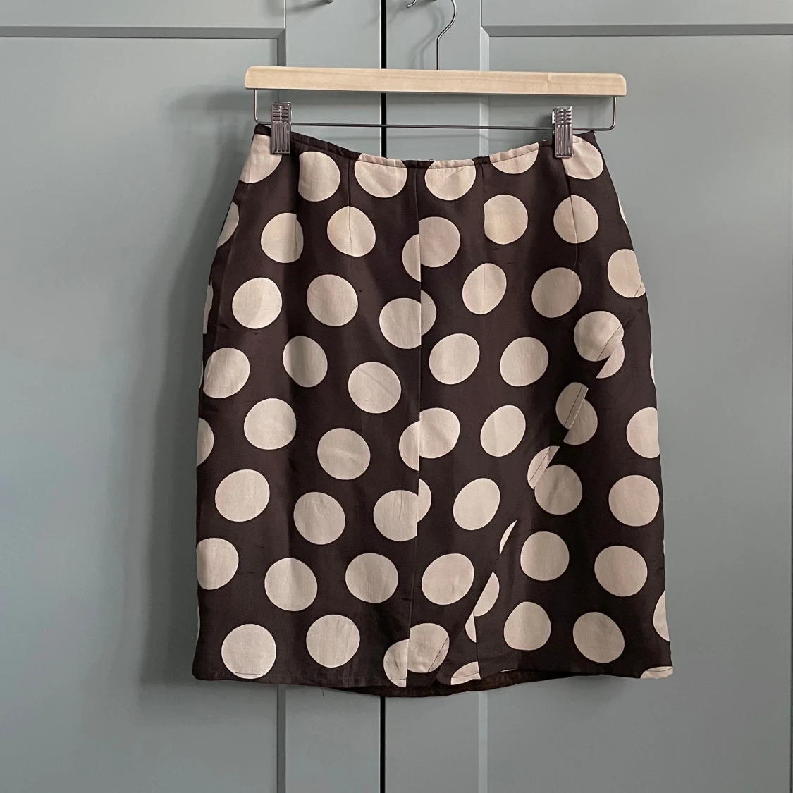 Vintage Brown Silk Wrap FlamencoDot Print Skirt - 90