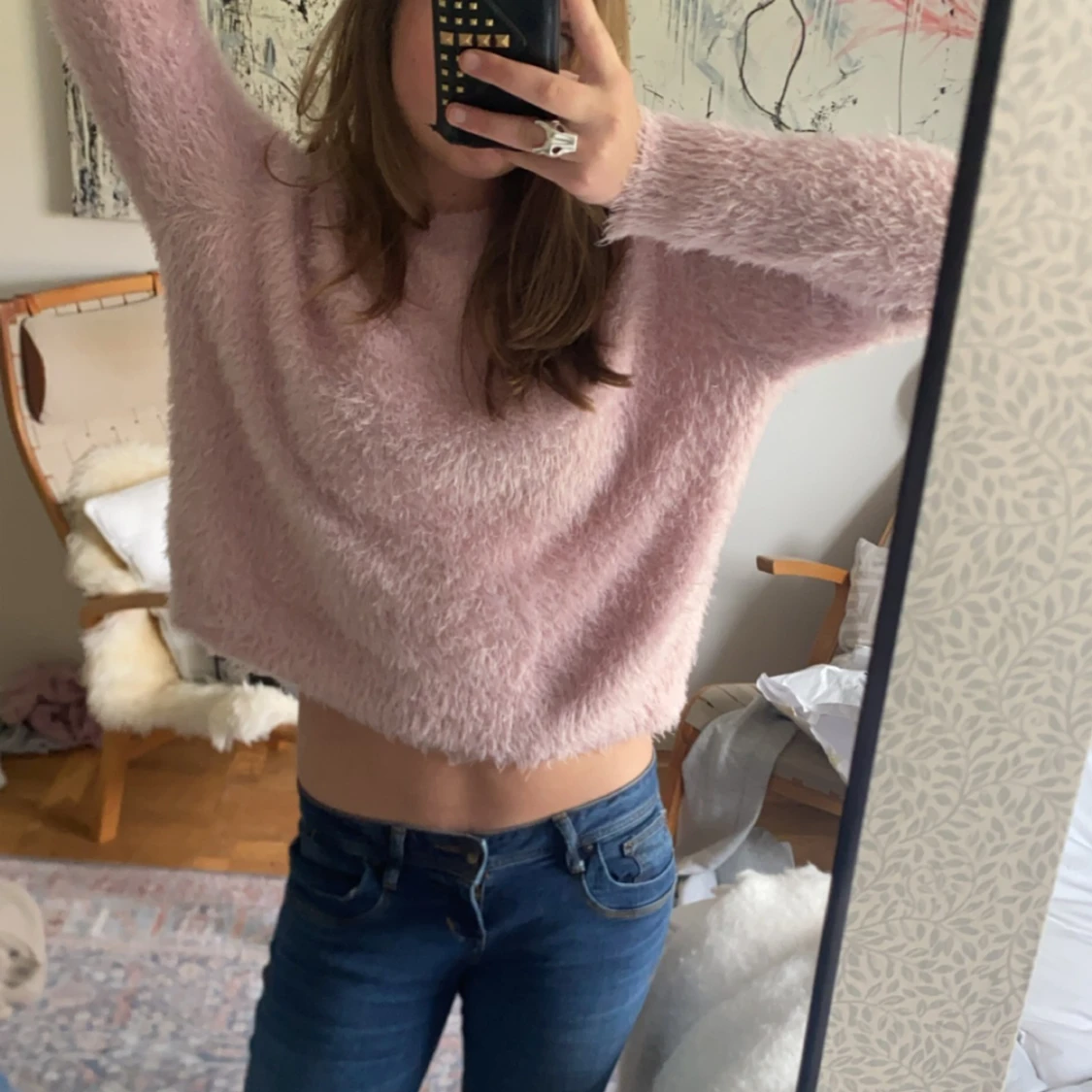 Fluffig rosa tröja - 90