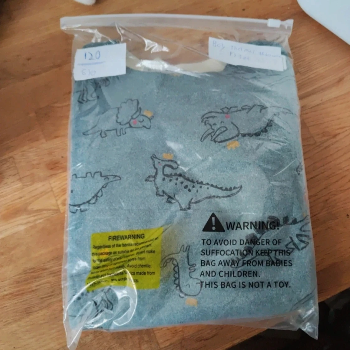 1 set of  thermal underwear / PJs for kids 6-7 yo - 90