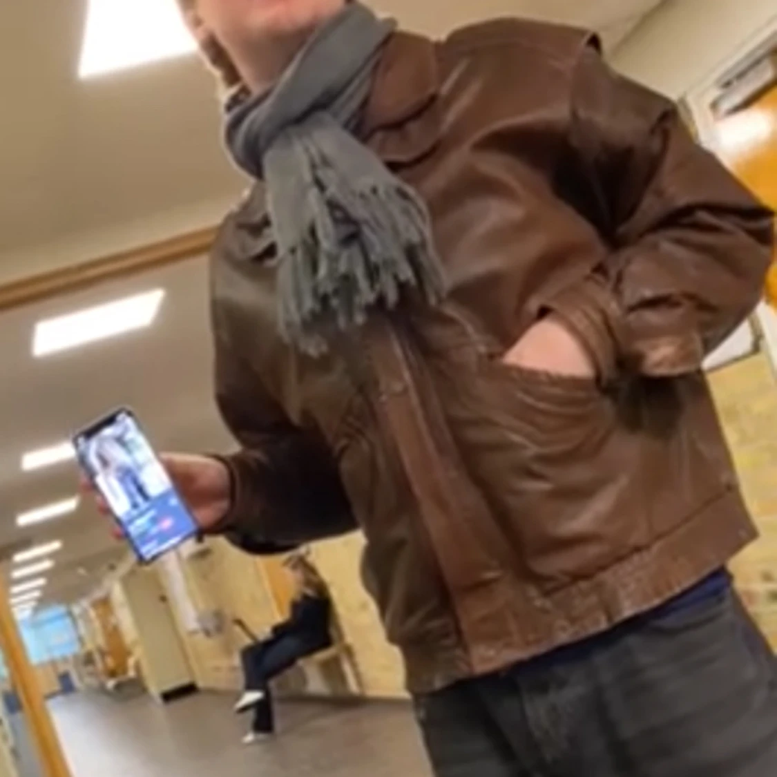 Vintage brun läderjacka - 91