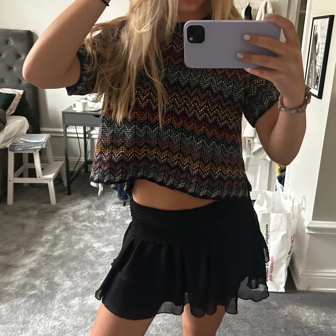 Svart volang kjol - 90