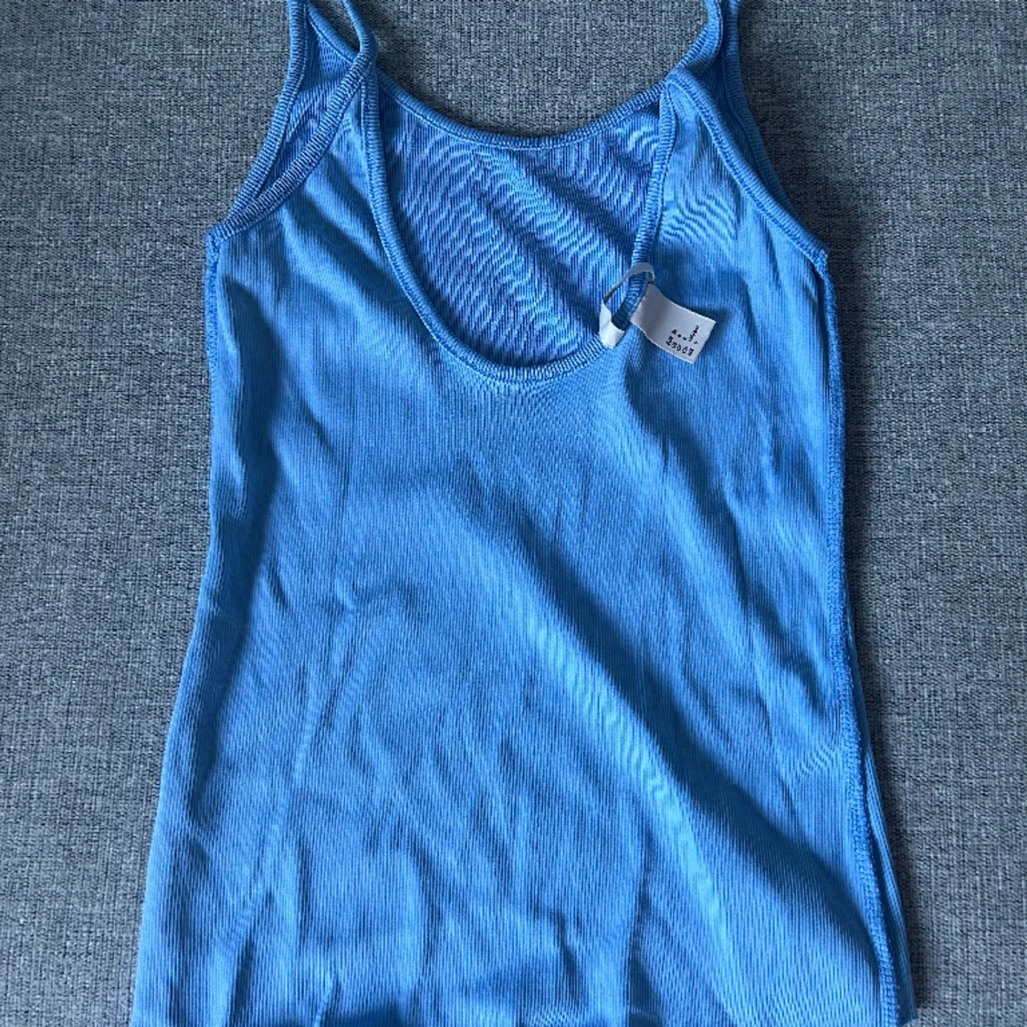 Blått linne med låg rygg - 90