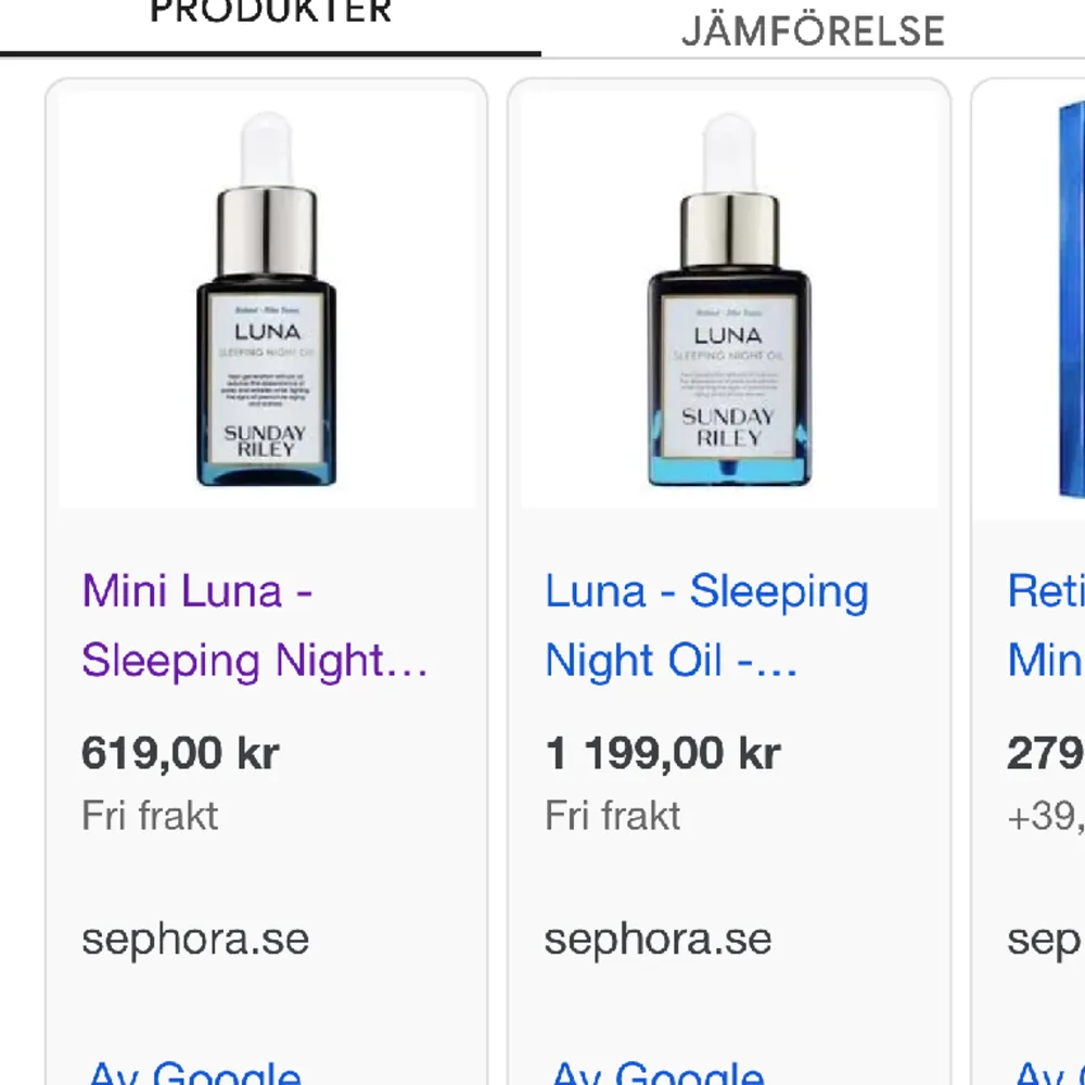 LUNA - Retinol sleeping night oil + Blue Tansy. Aldrig använd, gåva. Säljer för hälften av ordinare pris. Ordinarie 619kr, mitt pris 309kr.. Övrigt.
