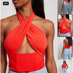 Röd korsett topp❤️ - Söljer denna snygga röda korsett toppen från NA-KD. Använd endast 1 gång för ungefär 1,5 år sedan. Nyskick!