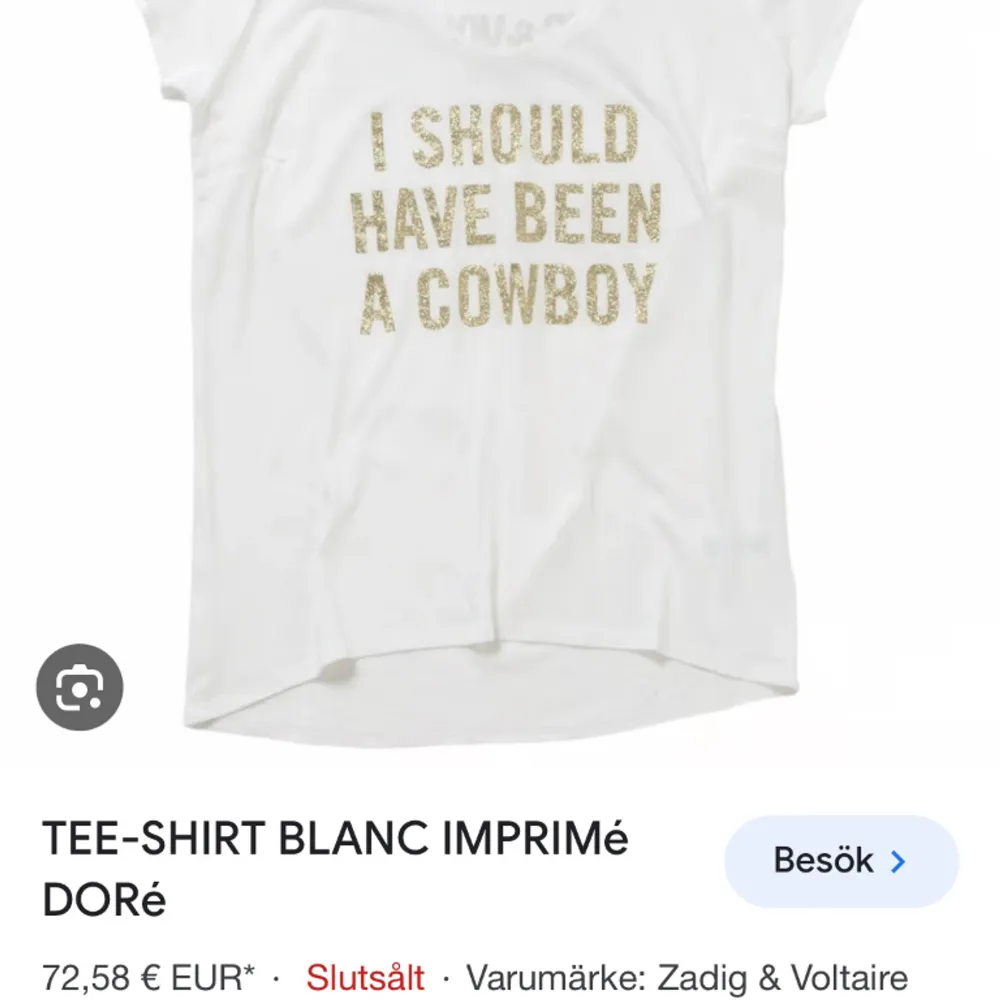 Vit henley t-shirt med guldtryck