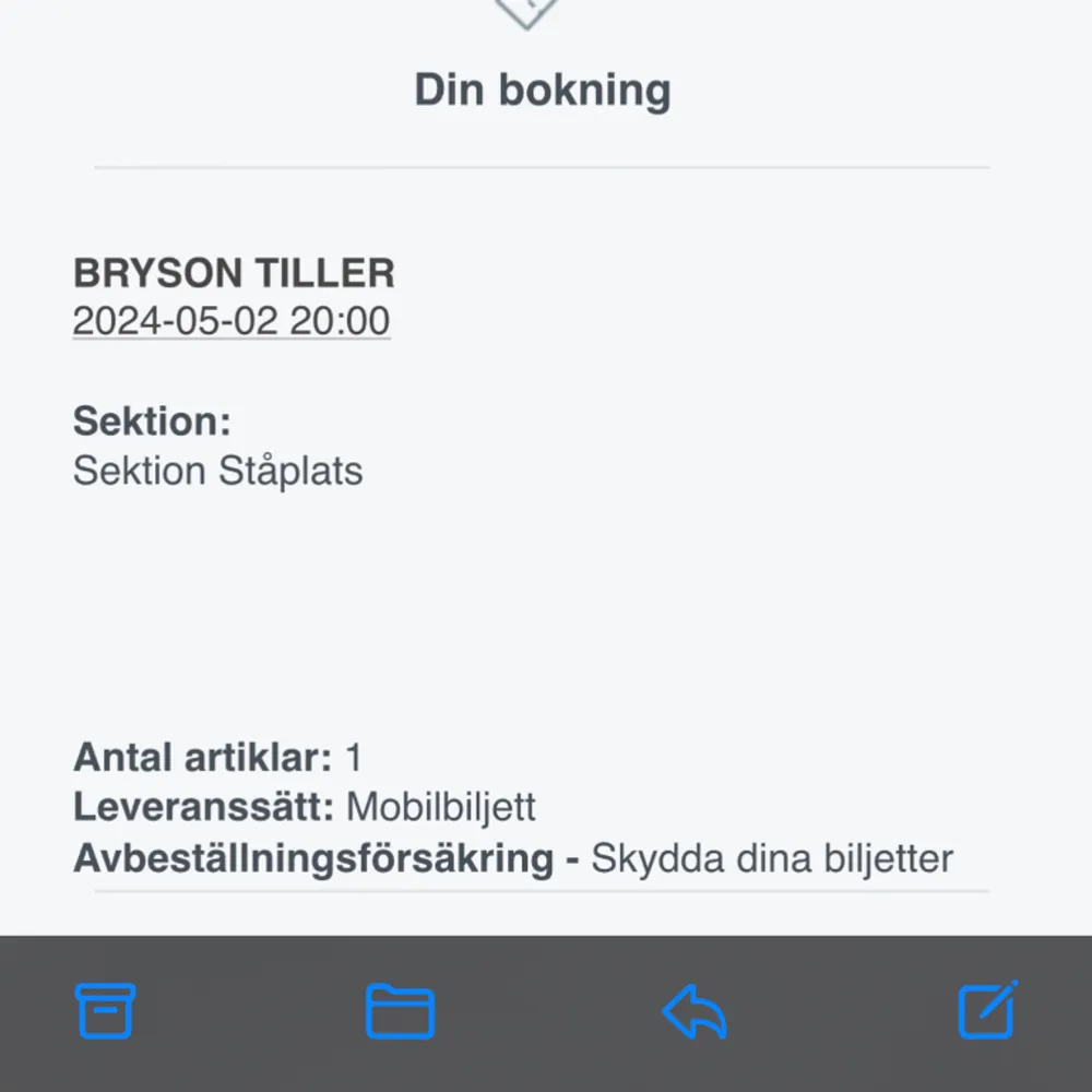 Säljer en ståplats till bryson tiller 2/5 på bk i Stockholm, skriv för mer information. Tryck inte köp ny då biljetten förs över via ticket masters app! . Jeans & Byxor.