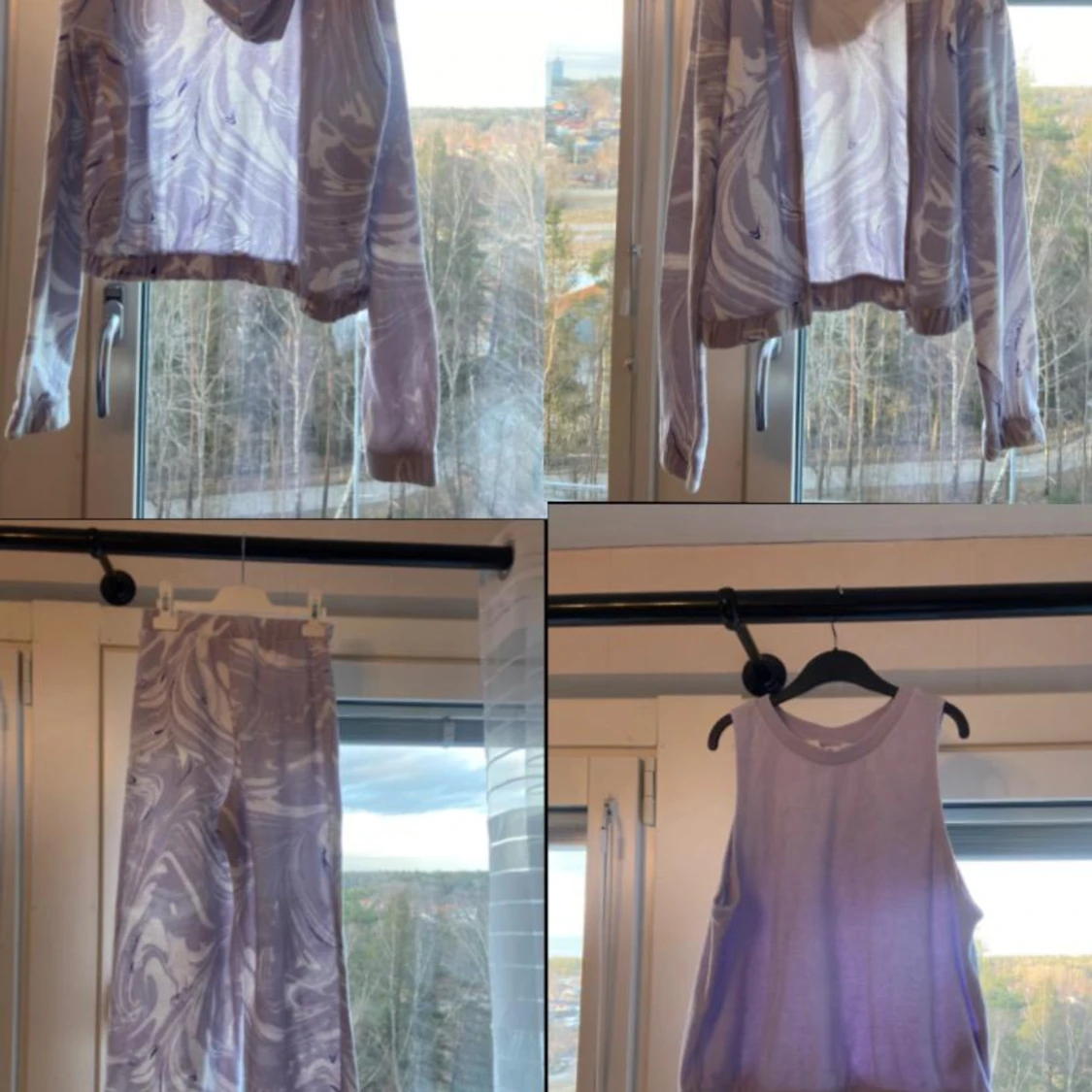 Pastel lila H&M set med lila linne - 90