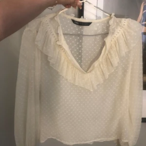 VOLANG BLUS ZARA - Hejj, säljer den populära, utsålda volang blusen ifrån ZARA. Använd två gånger (är i nyskick) säljer pga att jag har tröttnat på den och den kommer inte till användning. Skriv för fler bilder eller om intresserad.❤️❤️❤️