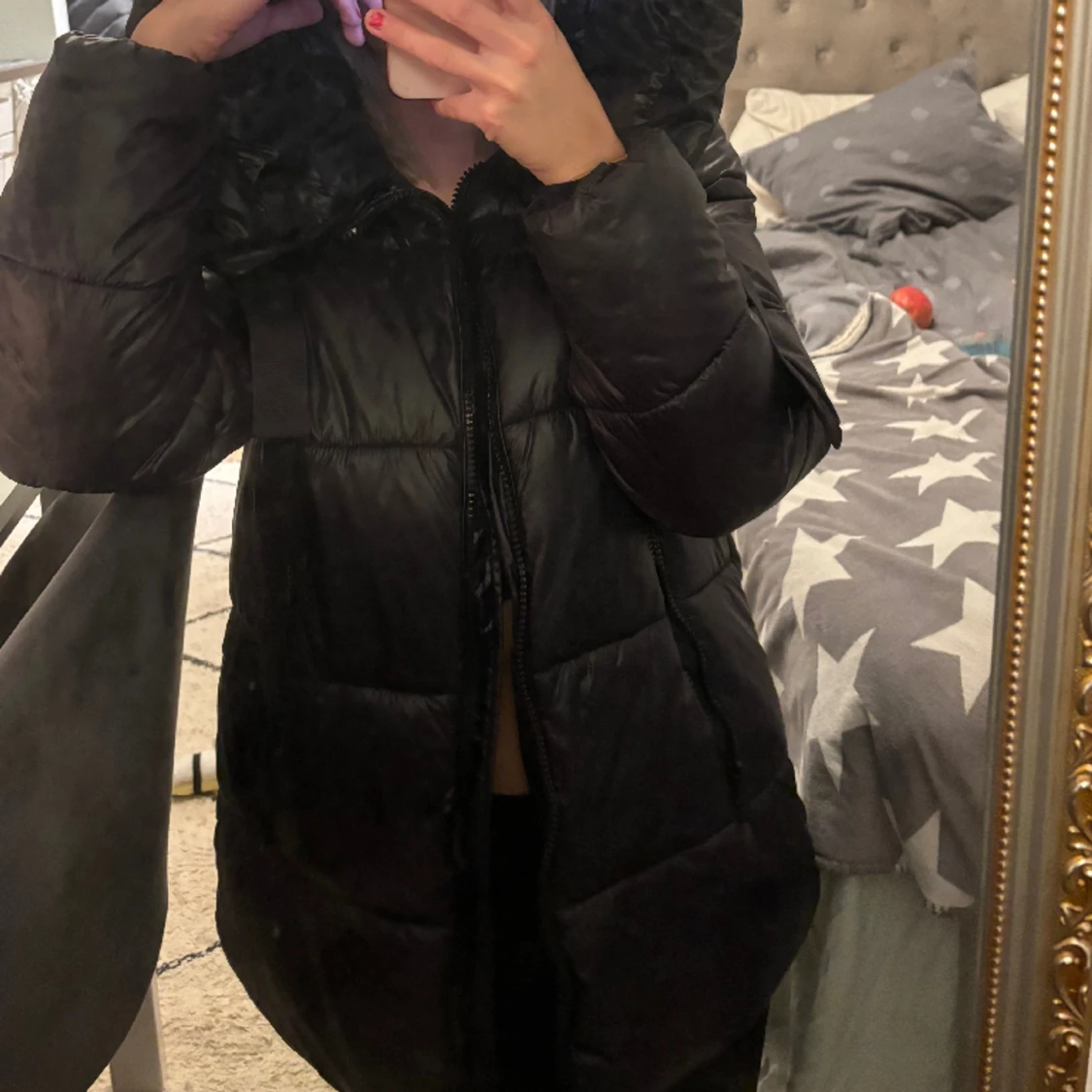 Dun jacka med luva  - 90