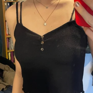 Svart linne  - Jag säljer detta svarta linne som jag ej använder längre. Det är i toppenskick nästan som ny. 