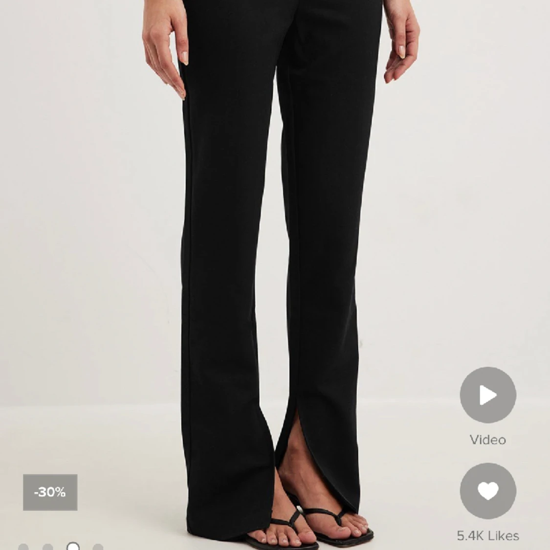 Kostymbyxor med hög midja och slits