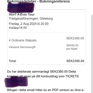 Hov1 4 st ståplats - 4 st ståplats 