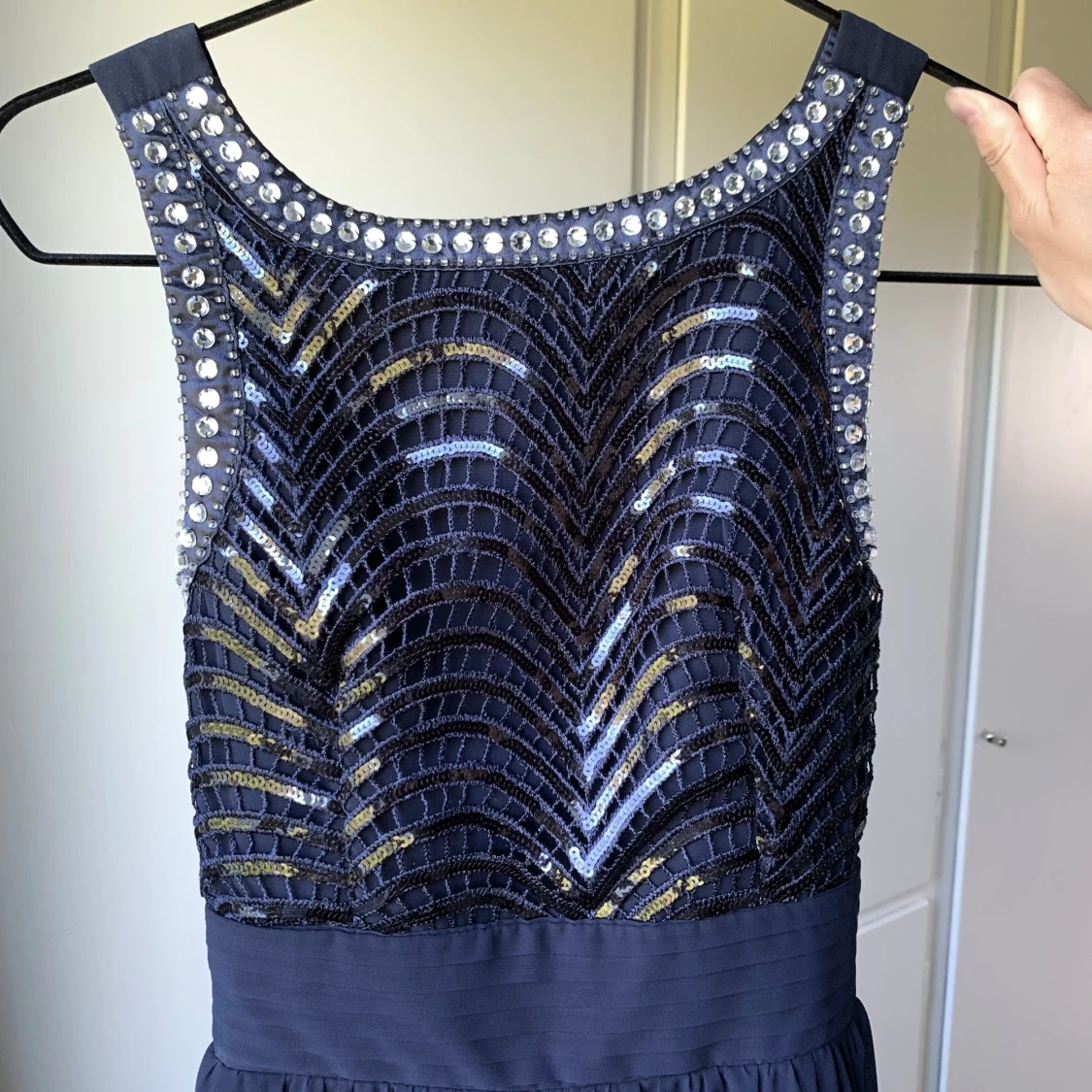 Blå lång balklänning - 1