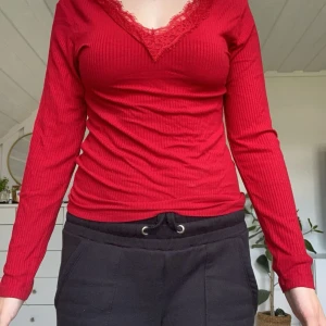 Röd tröja med öppen rygg - Super snygg röd tröja som är uppen i ryggen, alltså den är lika uppen fram som bak. Den är i storlek L men folk mellan S-L kan ha den här. Säljer då jag inte använder den längre