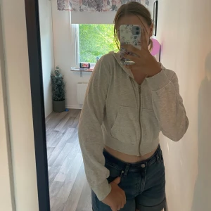 Kort grå tjocktröjan  - Kort grå tjocktröjan från H&M Ljus grå  Luva och fickor  Bra skick  