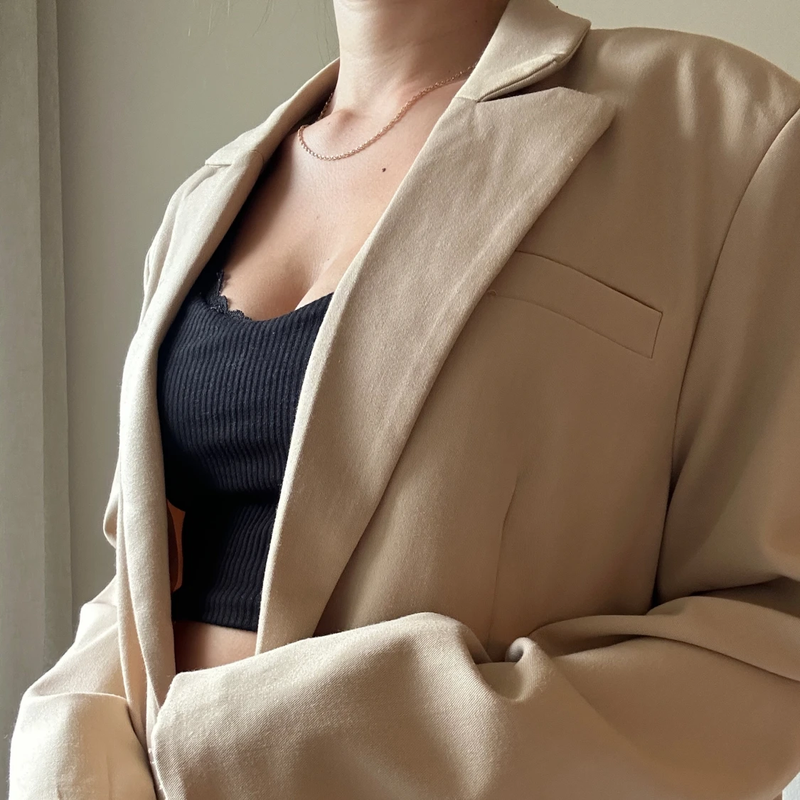 Oversize kavaj i beige - 90