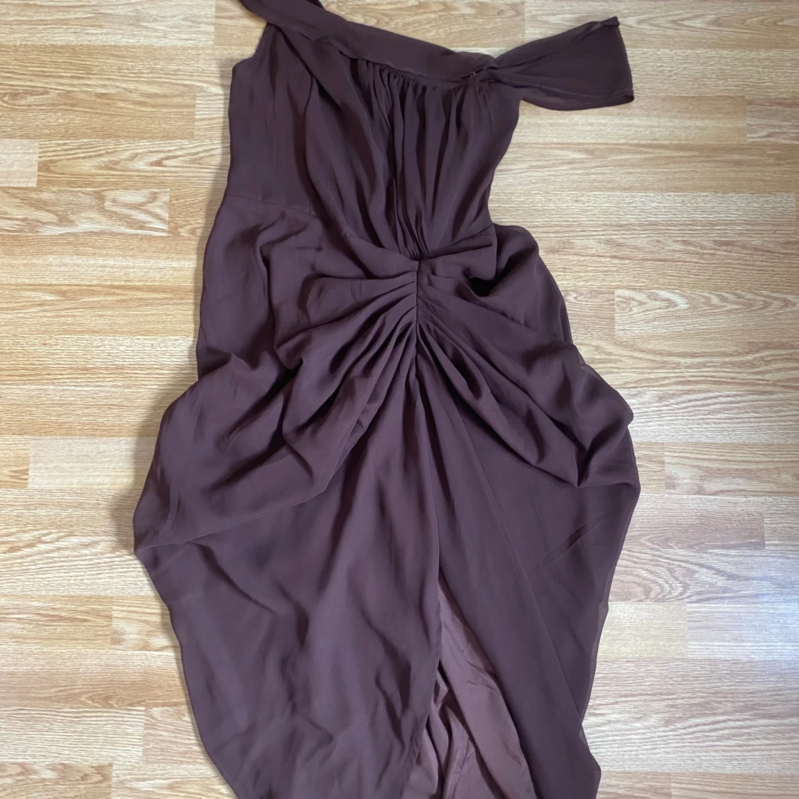 Coffee colored elegant formal dress