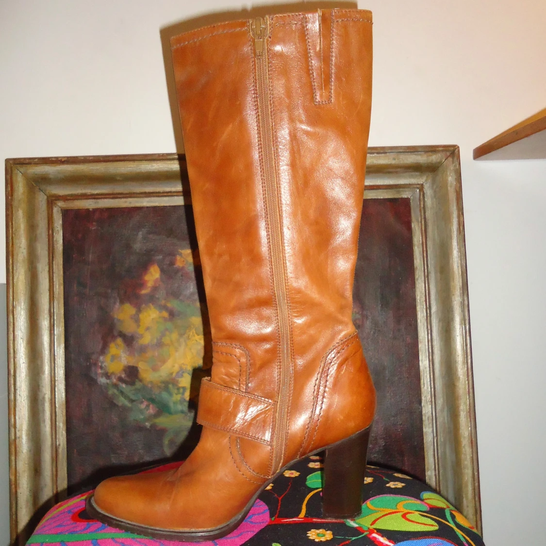 Bruna läderstövlar strlk 38 - 90
