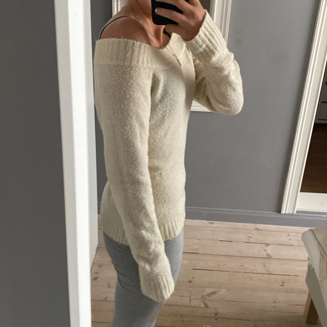 Stickad of shoulder tröja - 90