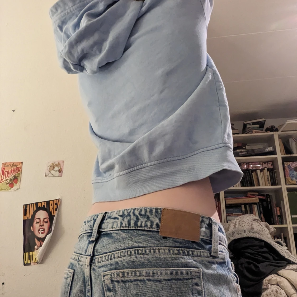 Blå sip up hoodie - 91