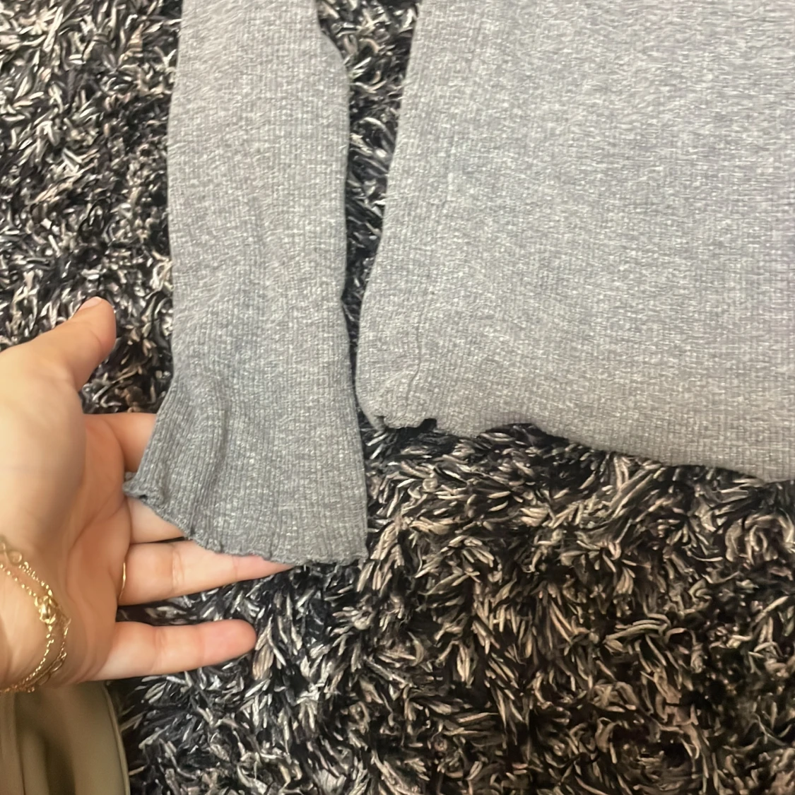 Basic grå långärmad tröja  - 90