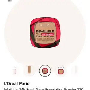 Loreal paris Infaillible foundation in a powder. Har använt några gånger men var inte min färg så slutade använda den, köpte för cirka 2 månader sen. 