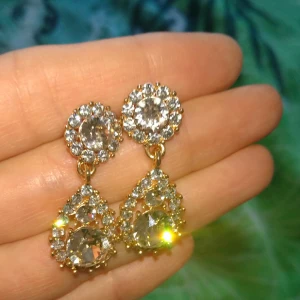 Lily and Rose örhängen rosé guld - Jättefina örhängen, gnistrar festligt och vackert. Använda bara ett par gånger, så är i nyskick och alla stenar är på plats! De mindre stenarna är klara och de större är i färgen "silk".