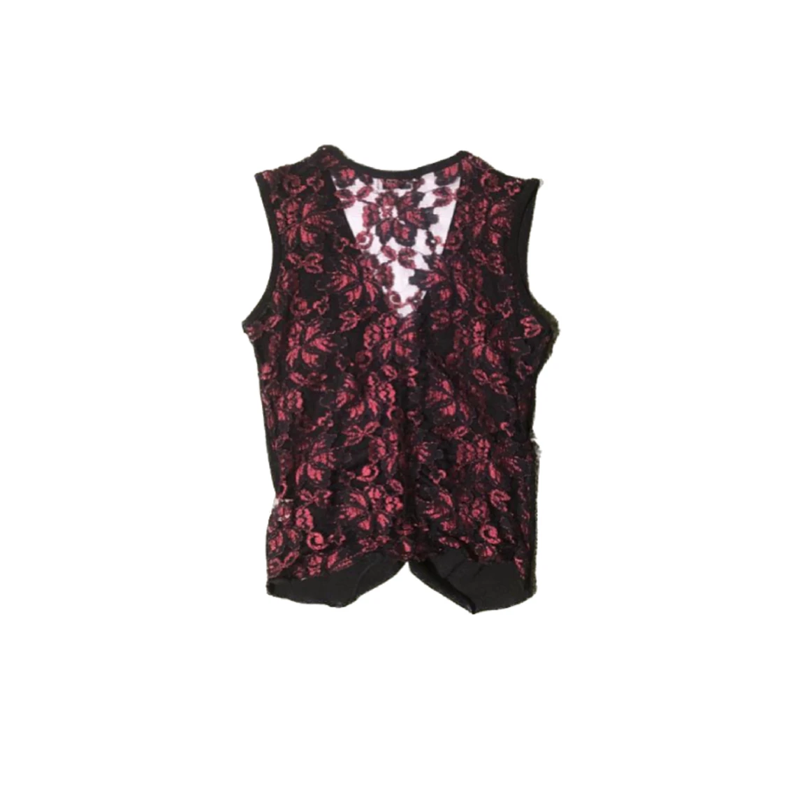 Svart fest topp med spets i ryggen💋