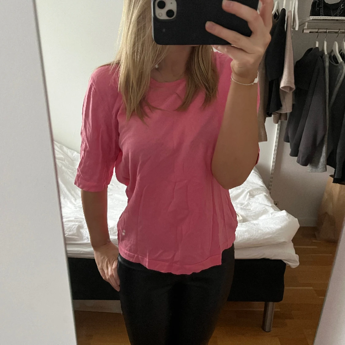 Rosa trekvartsärmad topp