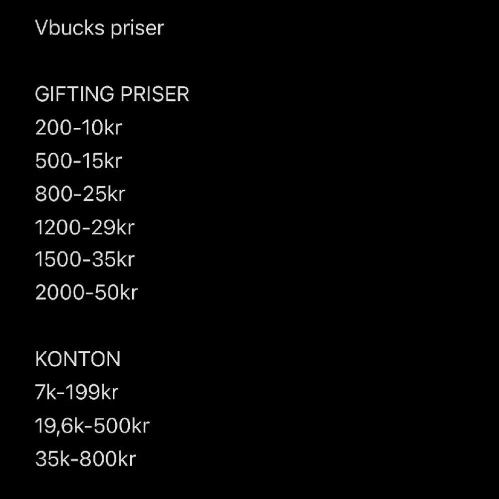 Säljer fortnite gifts/ vbucks konto för billigt pris skriv gärna i dm så löser vi något. . Övrigt.