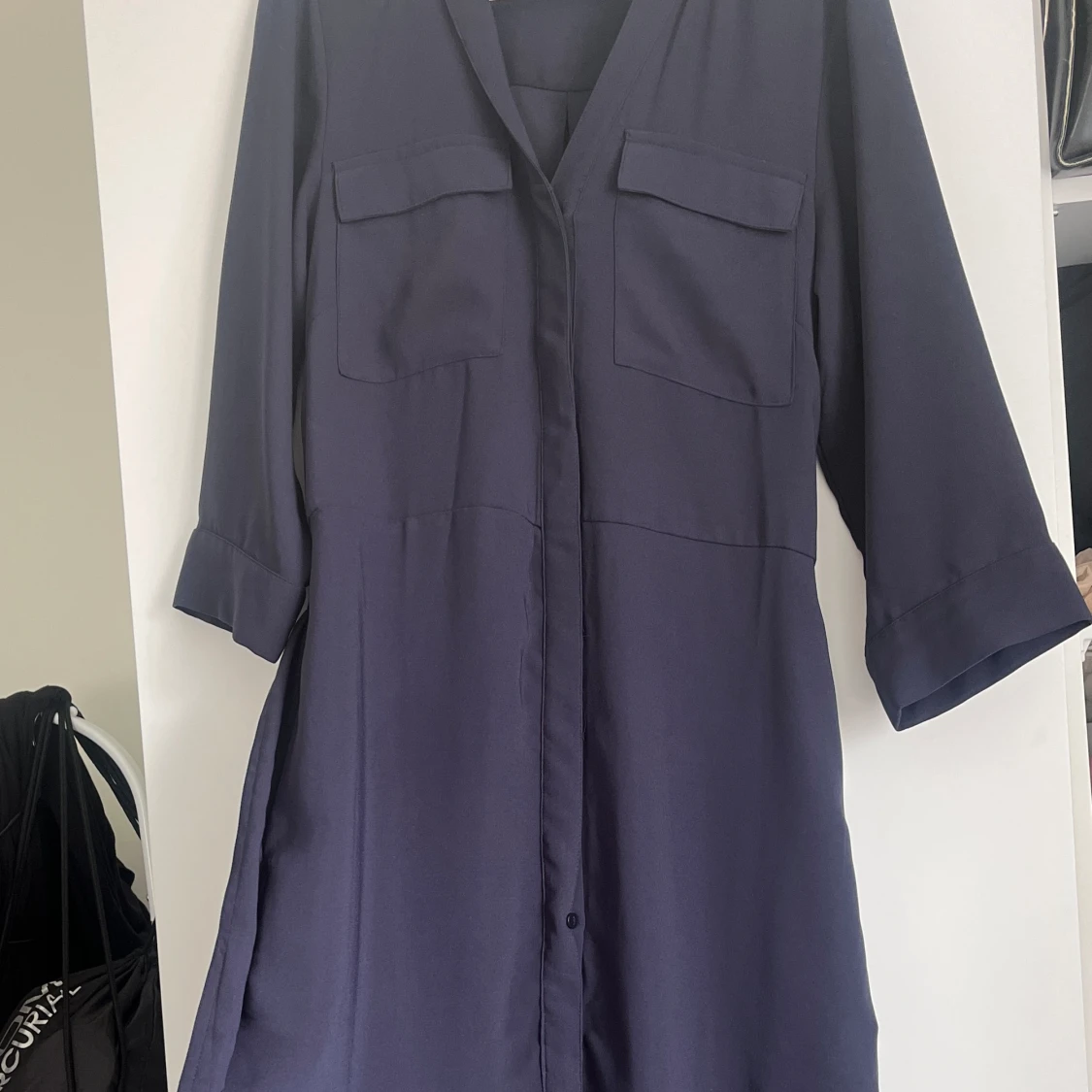 Marinblå lång klänning  - 90