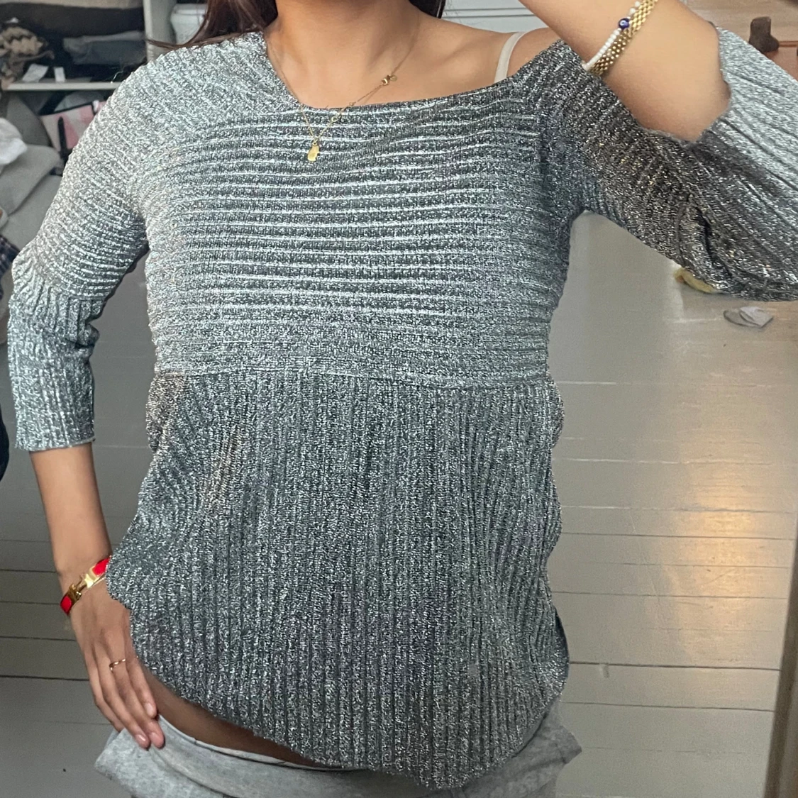 Silverglittrig festtopp