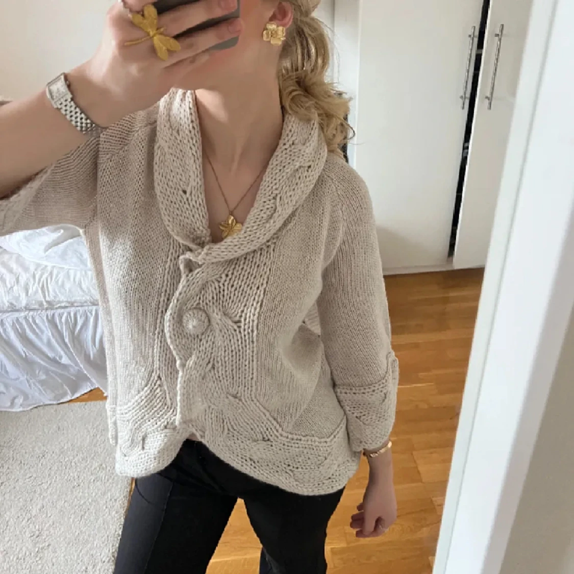 Trekvartsärmad kofta