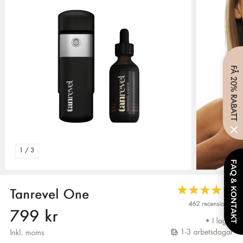 Tanrevel One starter kit med ganska mycket vätska i flaskan. . Övrigt.