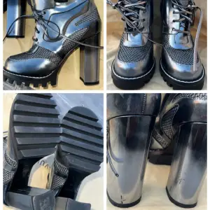 Louis Vuitton Silver Boots size EU 39.  Beautiful LV boots. Worn only once. They do have small scratches on both heels, see photo, otherwise in nice condition! New price was 1400 euro. Comes with two LV dustbags. 