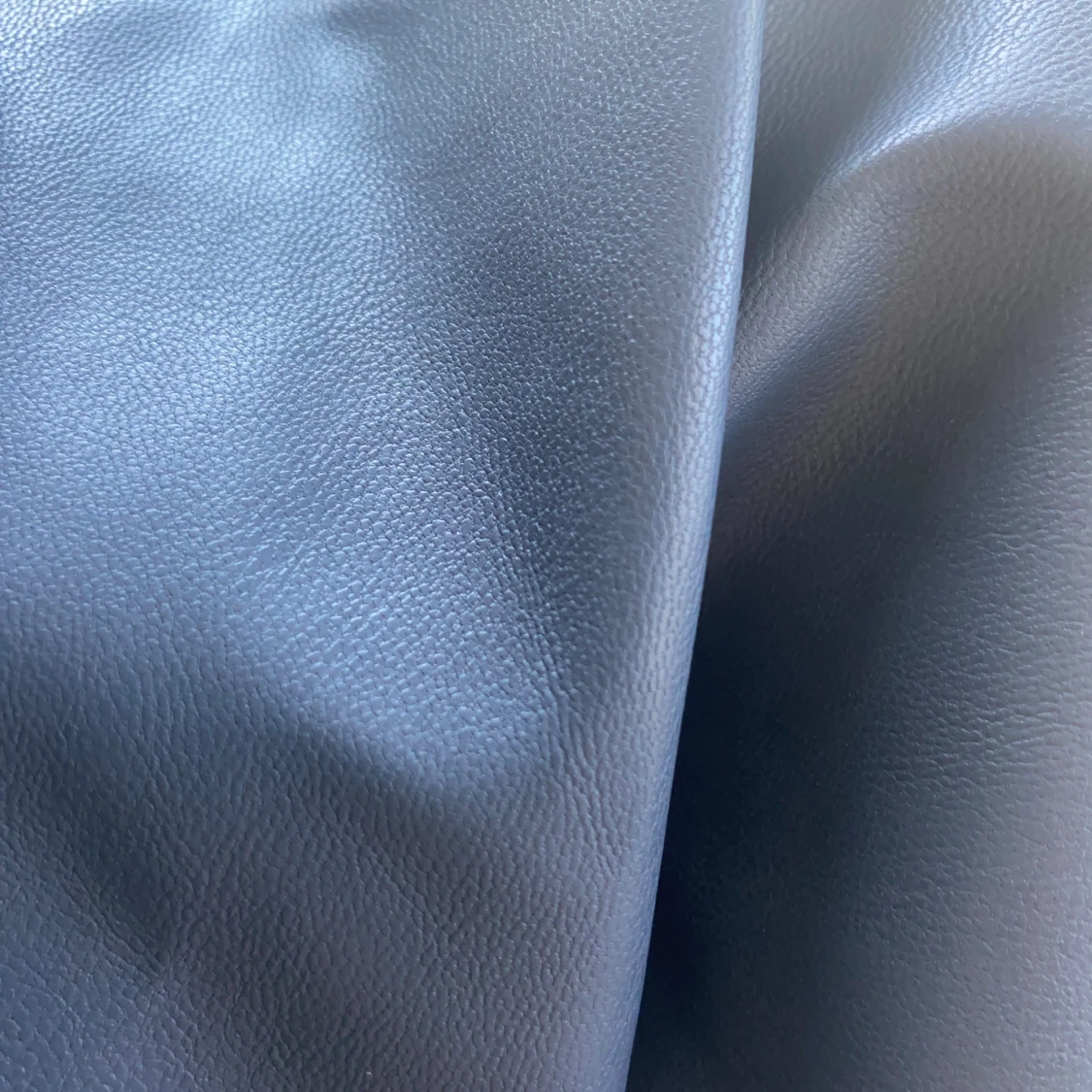 Blå / grå läderkjol med hög midja - 91