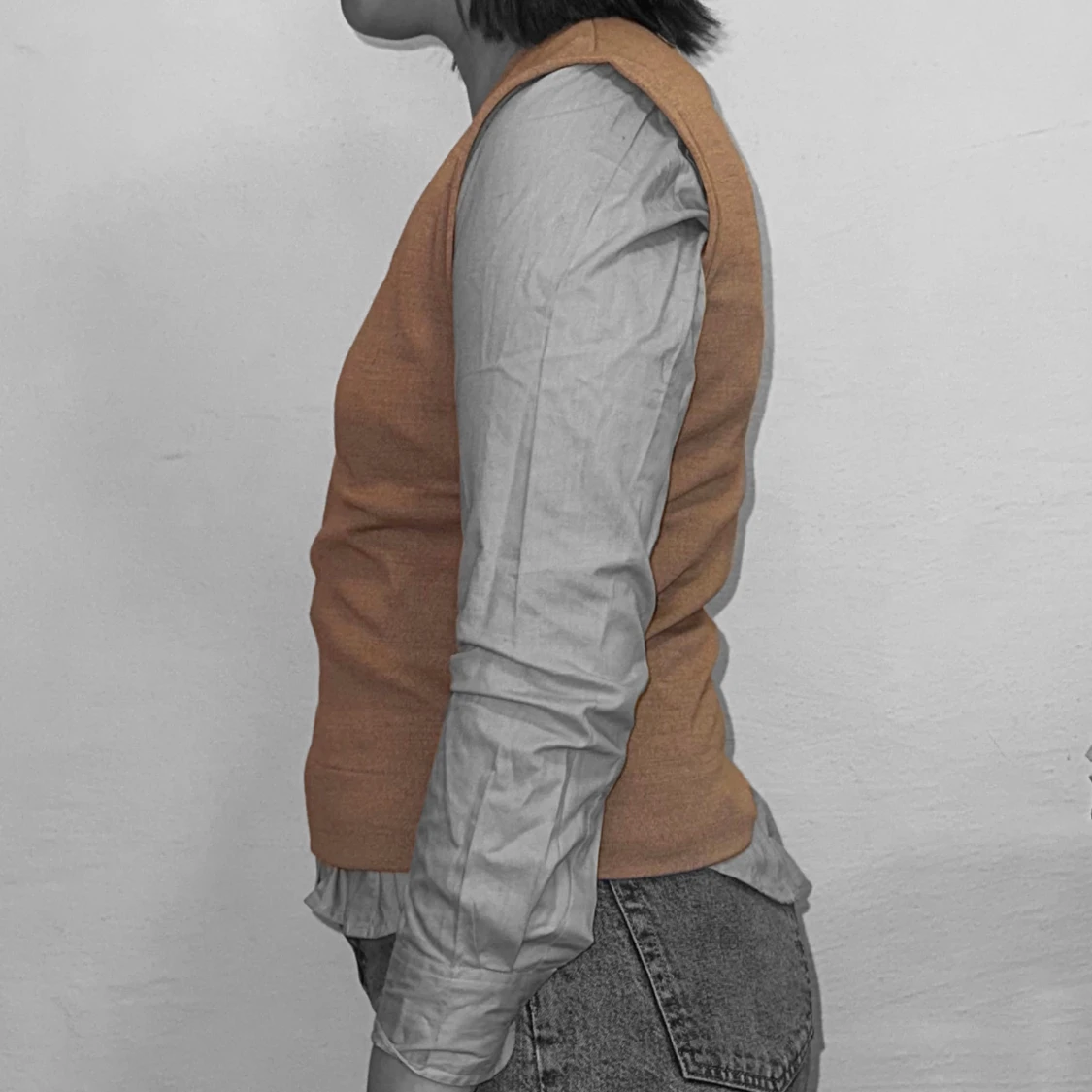 Vintage väst i beige - 91