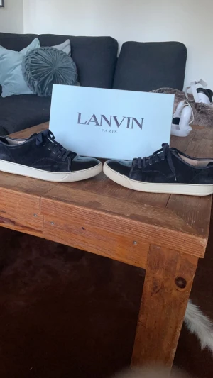 Lanvins uk 8 passar 43,44 - Köpte dem från nk för ett tag sen och har tagit bra hand om de.  Ganska fint skick box och dustbags följer med. Tappade bort kvittot när jag flyttade. De är mörkblå. Passar 43-44