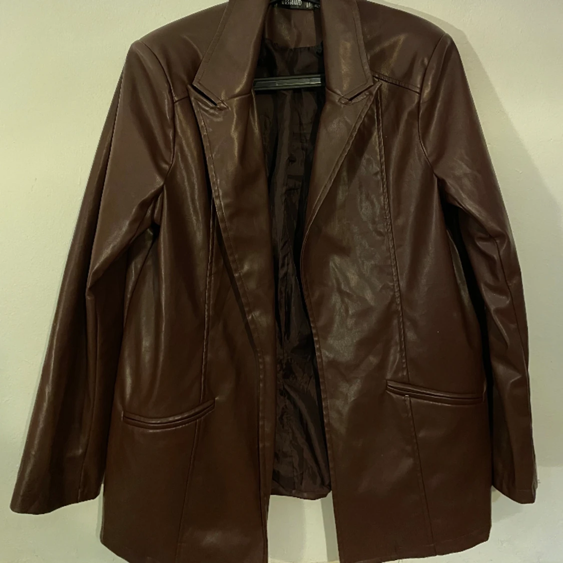 Läderjacka brun/röd storlek M - 90