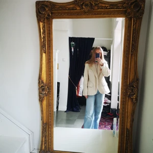  kavaj - Vit oversized ribbad retro kavaj