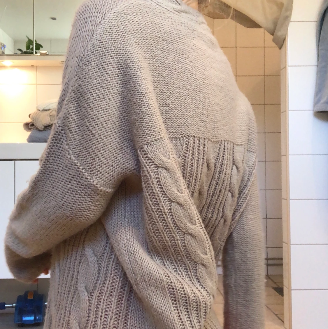 Beige brun stickad tröja - 91