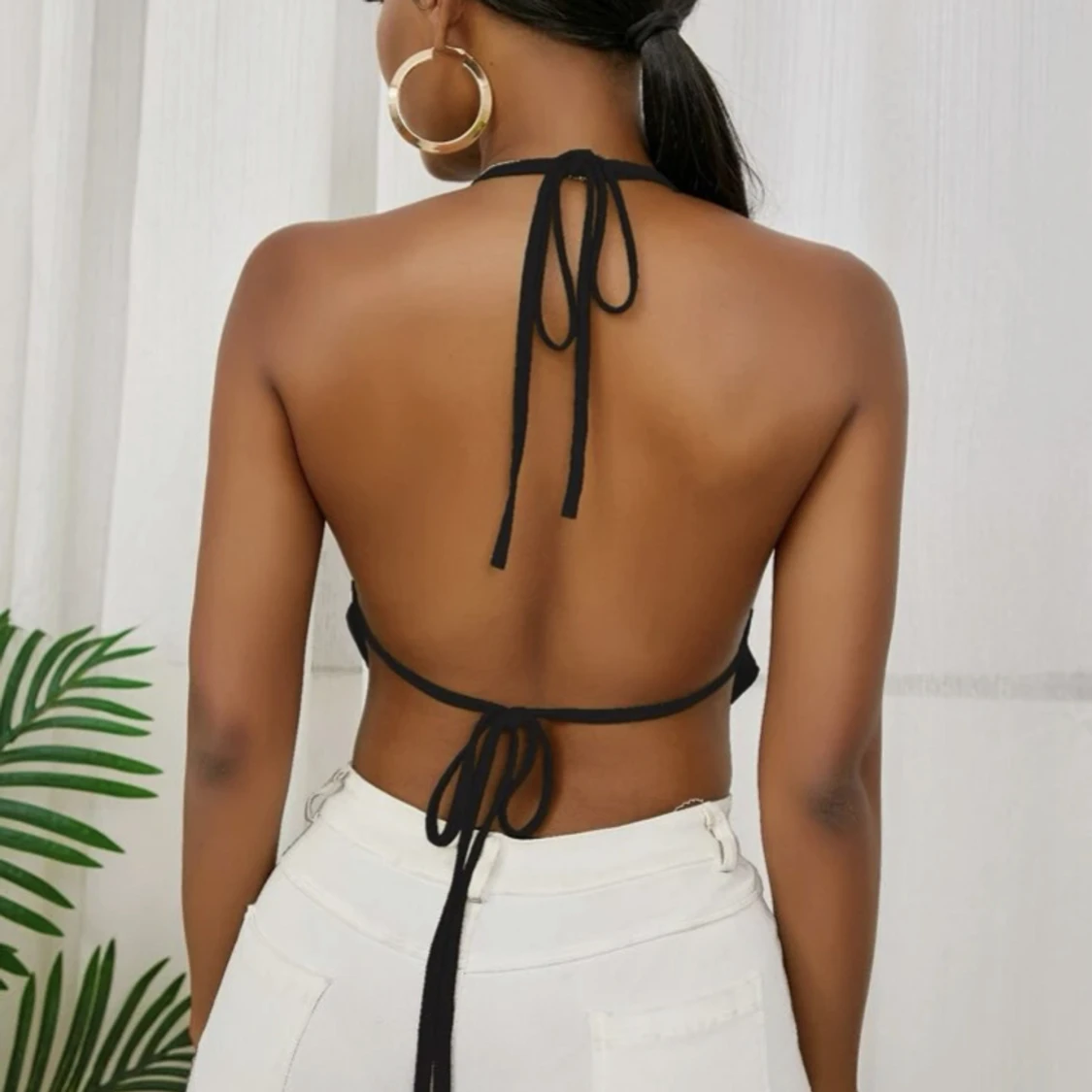 Topp/linne med silvriga detaljer  - 90