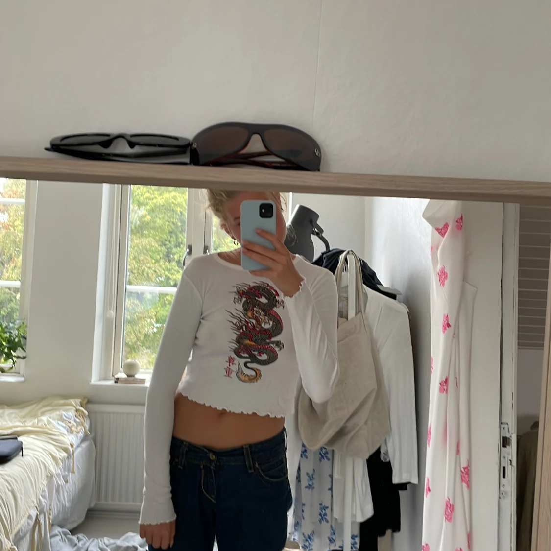 Långärmad t-shirt med tryck