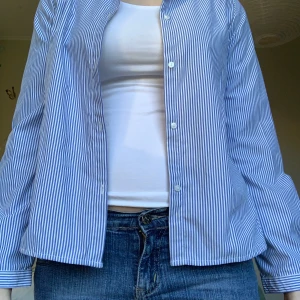 Blå och vit randig skjorta - Fin blå och vitrandig skjorta som passar perfekt på sommaren eller på våren. 