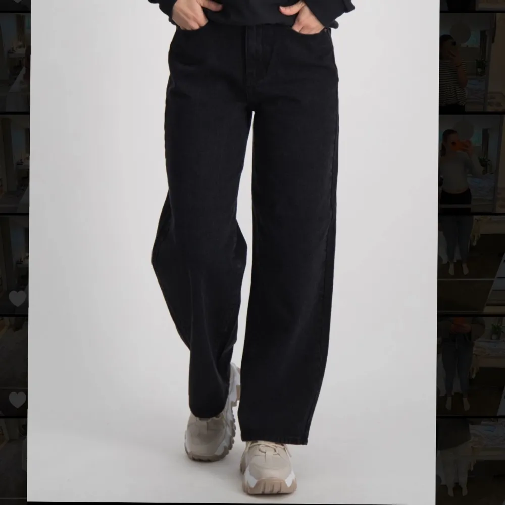 Svarta jeans från Grunt. Säljer då de har blivit försmå för mig. Skriv privat vid fler frågor eller ifall ni vill ha fler bilder💗. Jeans & Byxor.