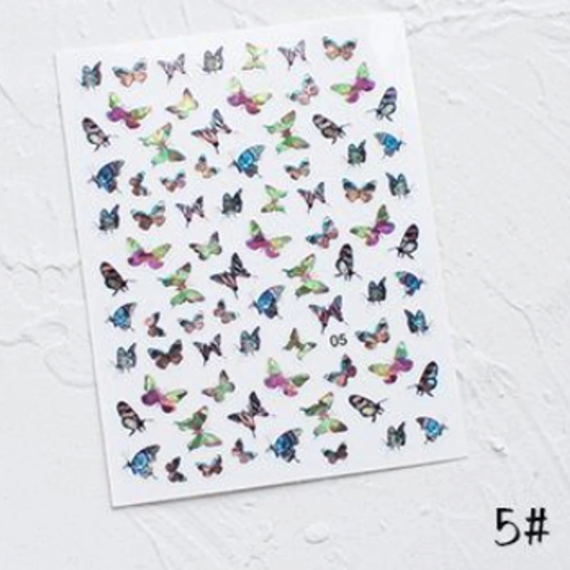 Nagel Konst Laser Fjril Klistermärken Metall Hologra - 91