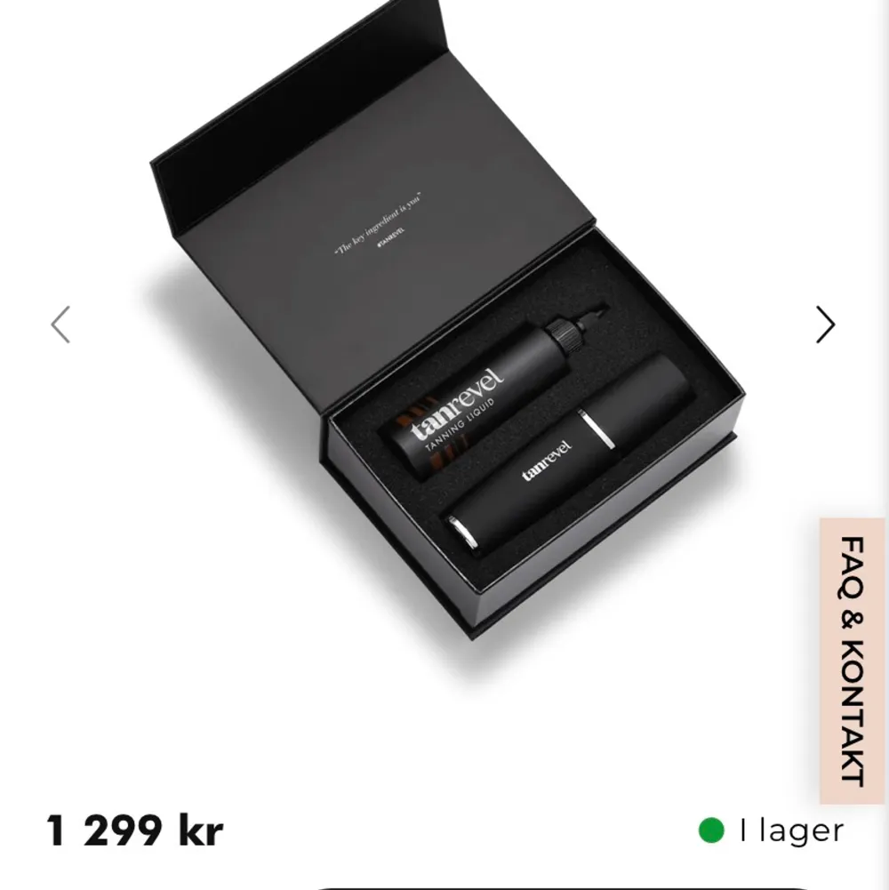 Jag säljer min ena tanrevel då jag fick två i present, dock så tillkommer det Ingen ”vätska” Med.  Nypris är 1200kr.. Övrigt.